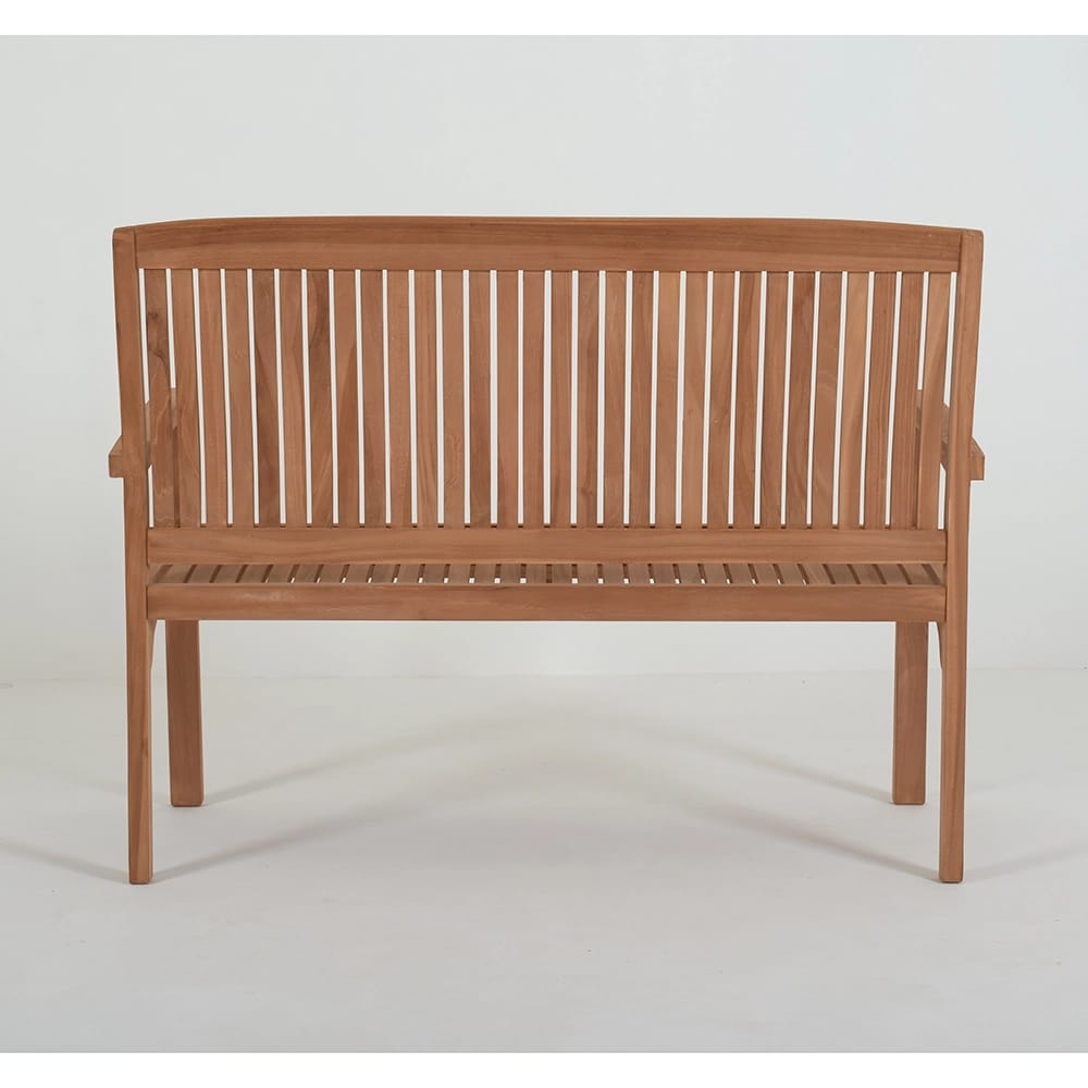 Teak Slat Back Bench