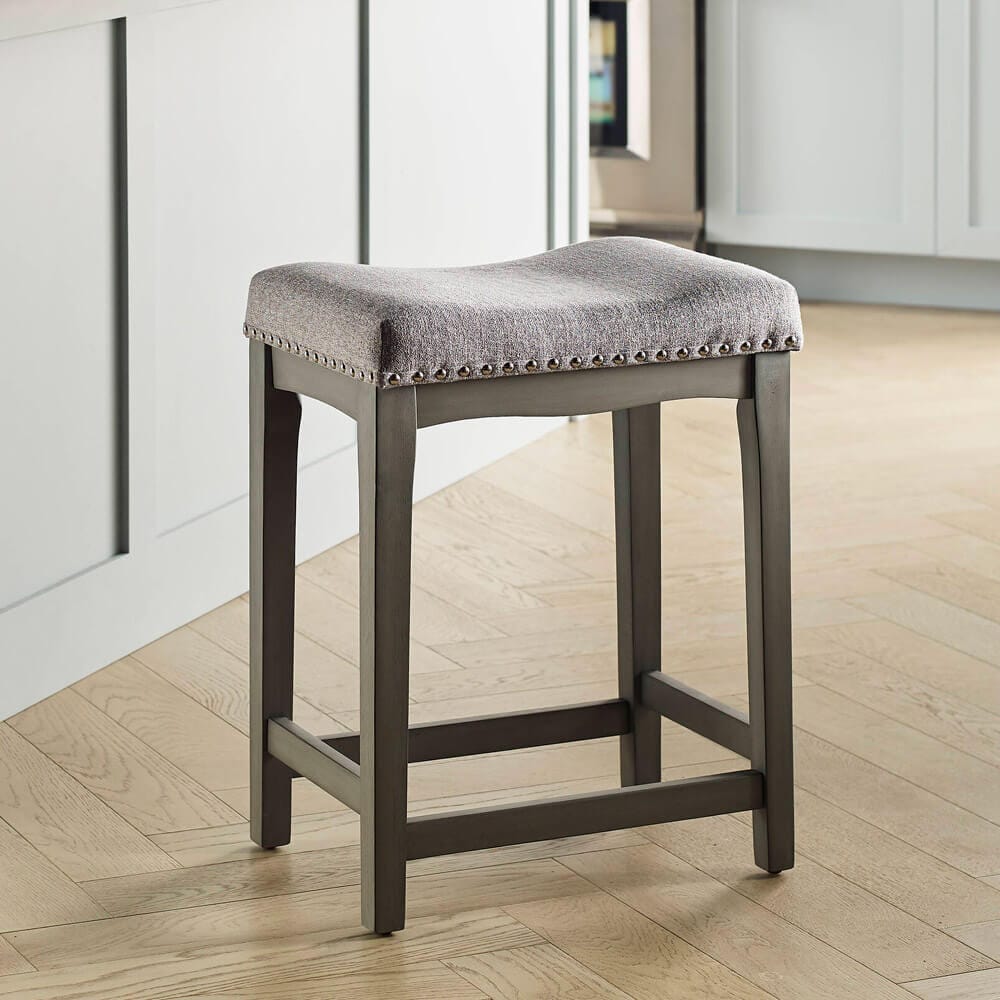 Allen + Roth 24" Counter Height Bar Stool, Gray