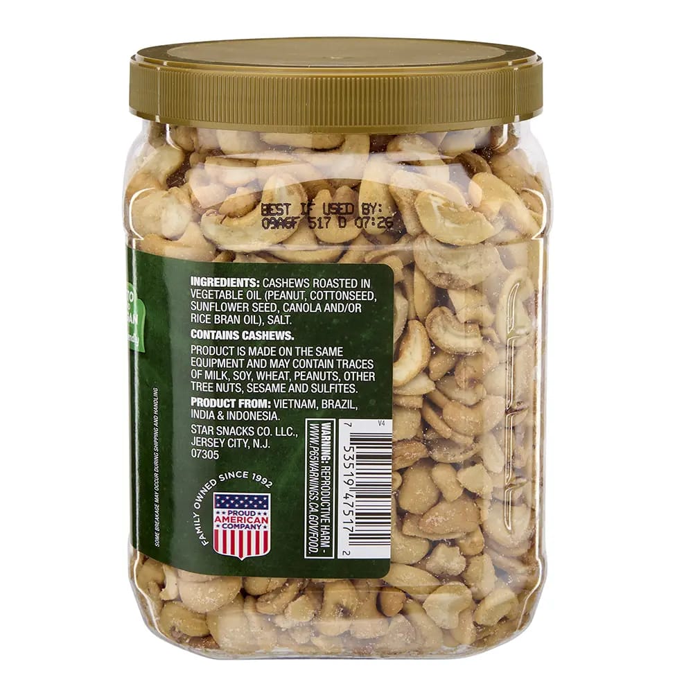 Imperial Nuts Roasted Cashews Halves & Pieces, Salted, 30 oz
