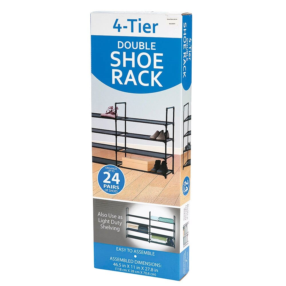 4-Tier Double Shoe Rack