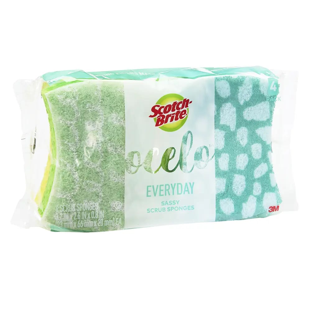 Scotch-Brite O-CEL-O Everyday Scrub Sponges, 4 pk