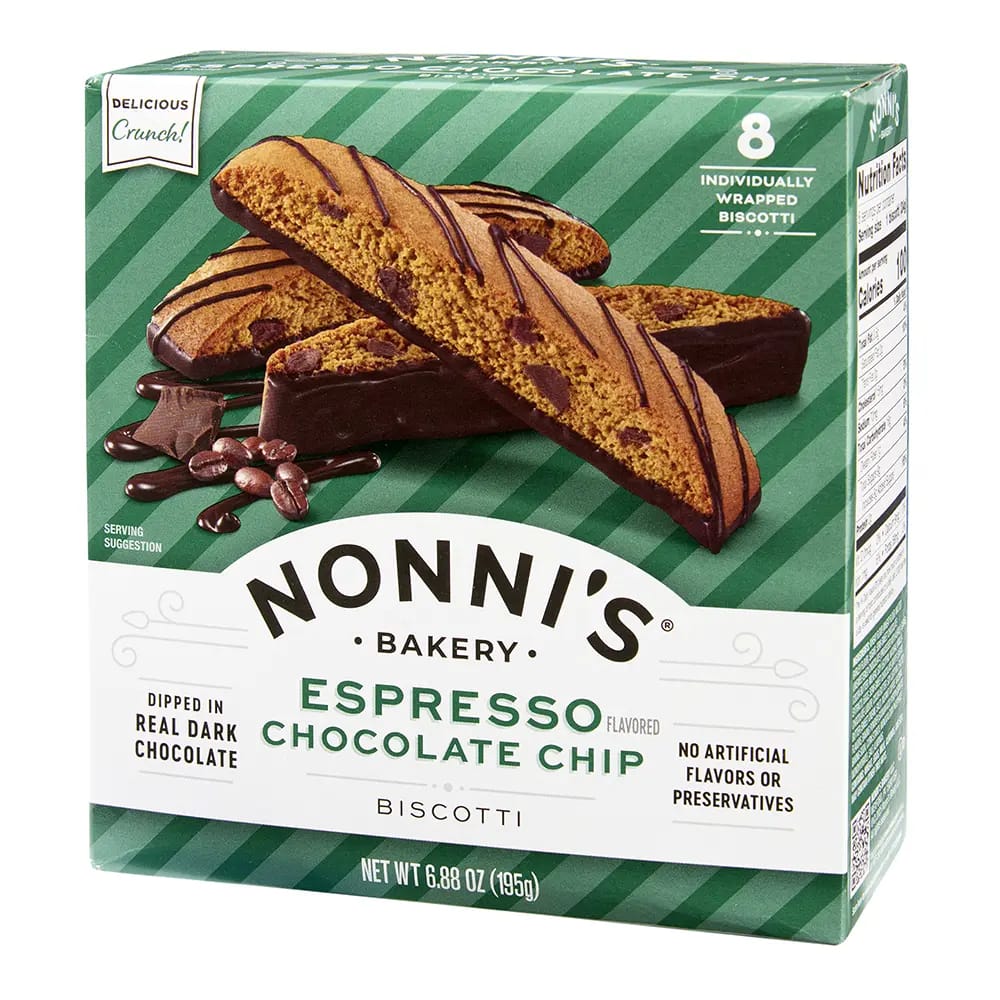 Nonni's Espresso Chocolate Chip Biscotti, 8 pk, 6.88 oz