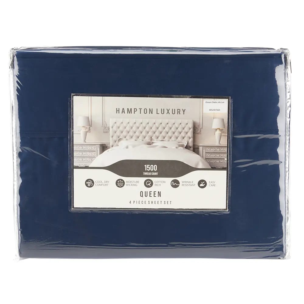 Hampton Sheet Set, Queen, 1500 Thread Count, 4pc