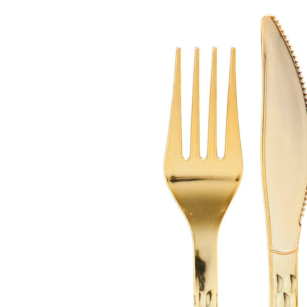 Smith & Callahan Elegant Gold Premium Plastic Cutlery Set, 24 Piece