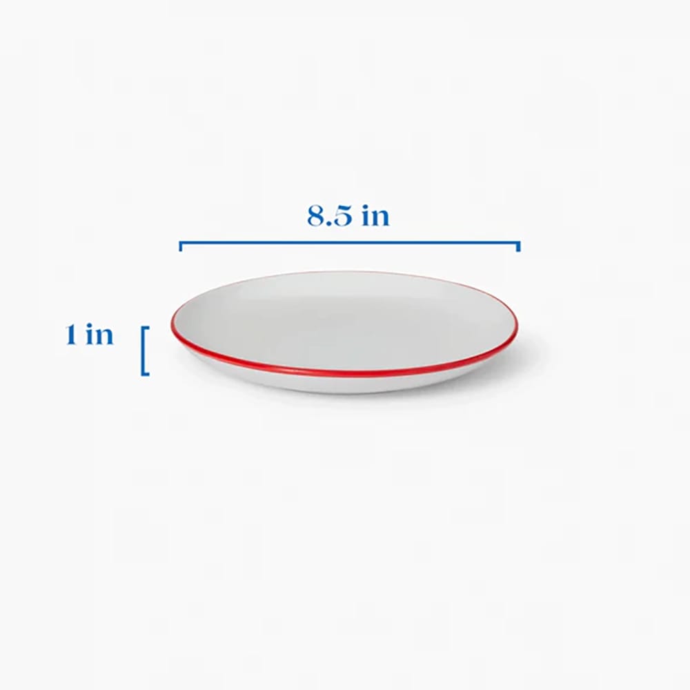 Leeway Small Plate, Red Stripe, Set of 4