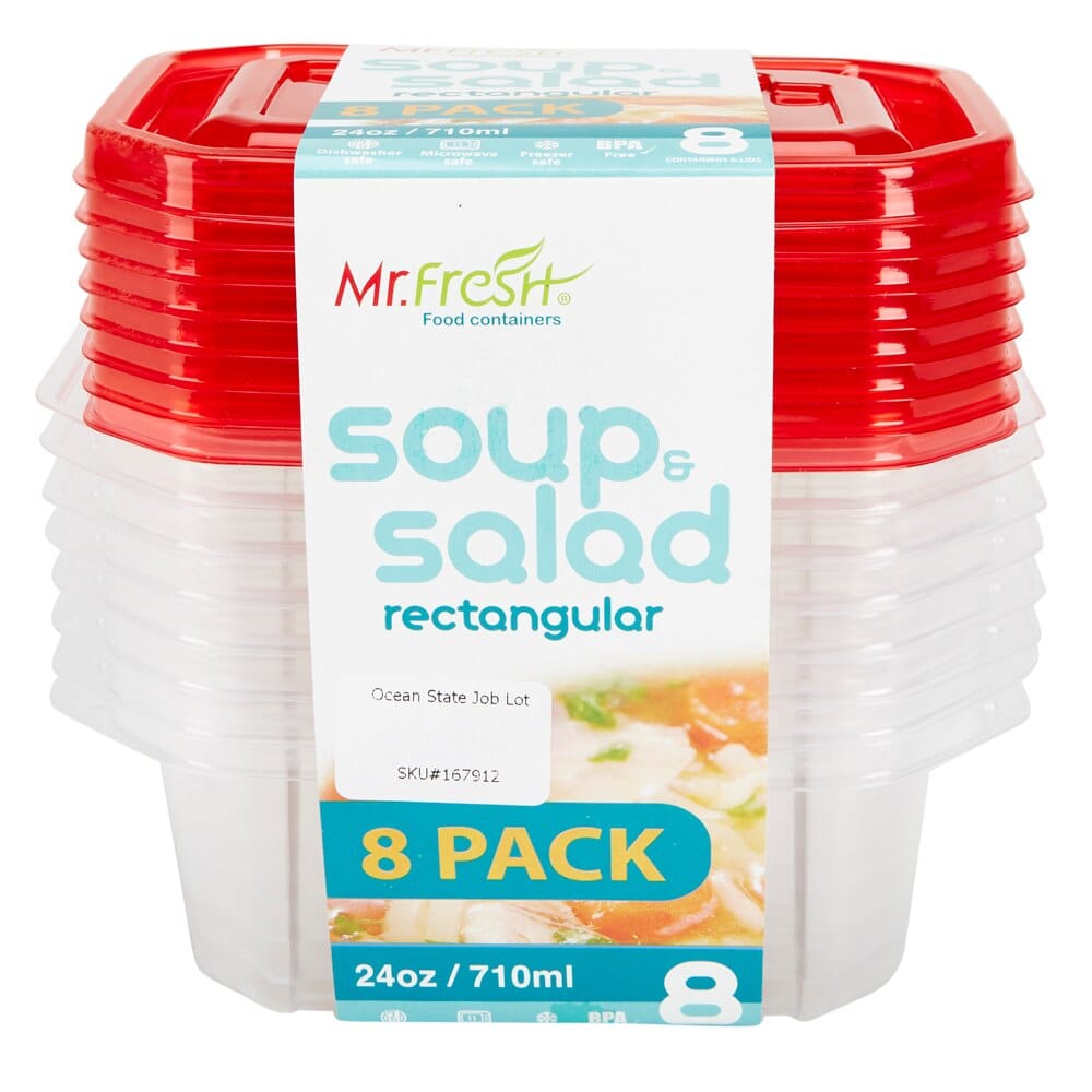 Mr. Fresh Soup and Salad Food Storage Container, 8 Count