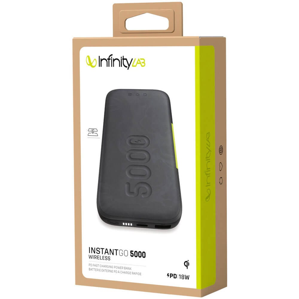 InfinityLab InstantGo Wireless Power Bank with 5,000 mAh Battery