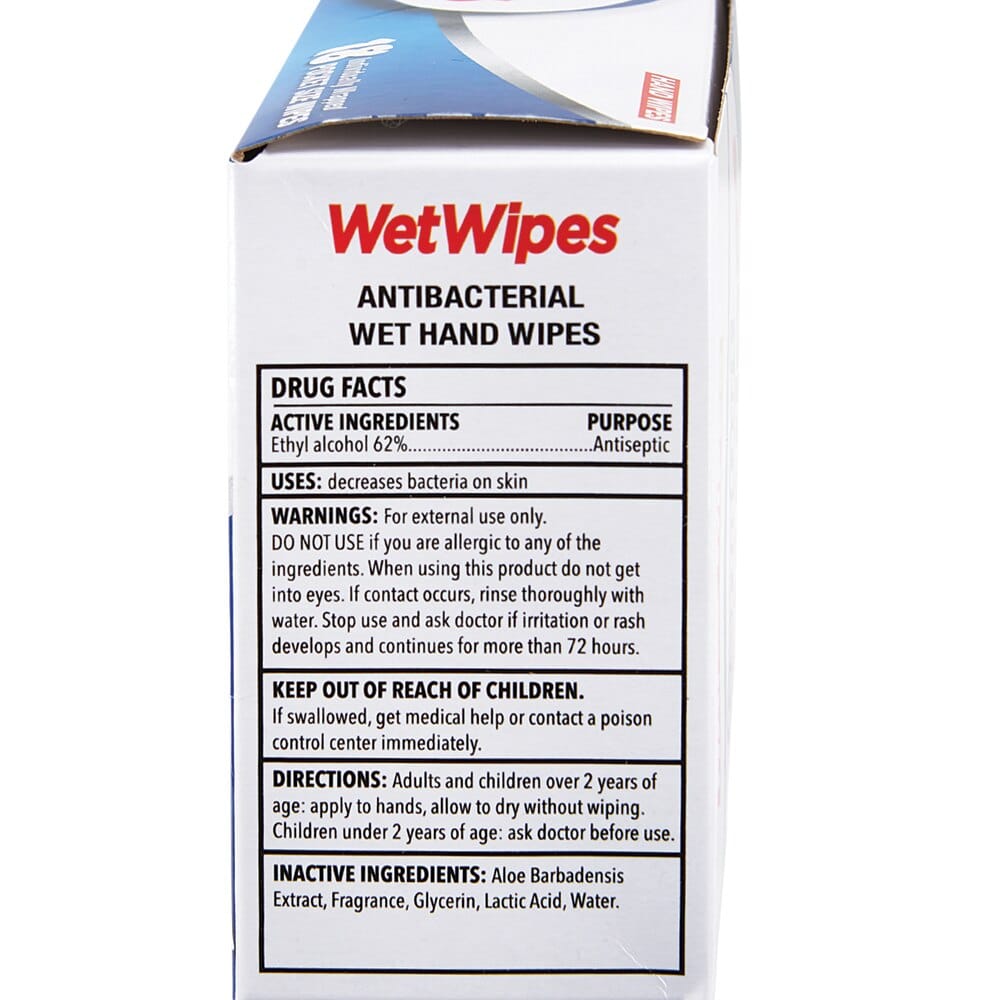 Germ Out Antibacterial Wet Hand Wipes, 18 Count