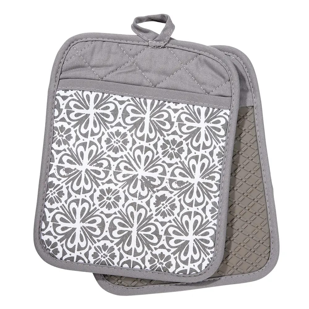 Silicone & Cotton Potholders, 2 pk.