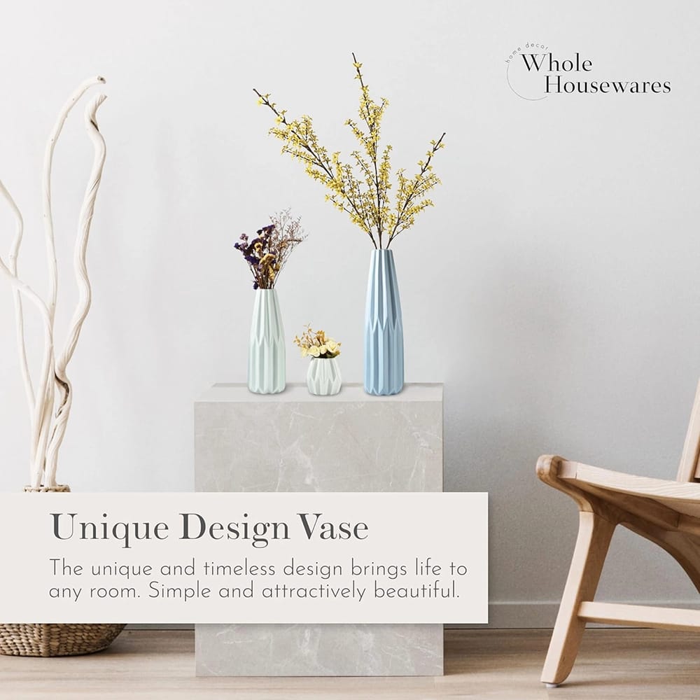 Whole Housewares Decorative Ceramic Vases, Set of 3
