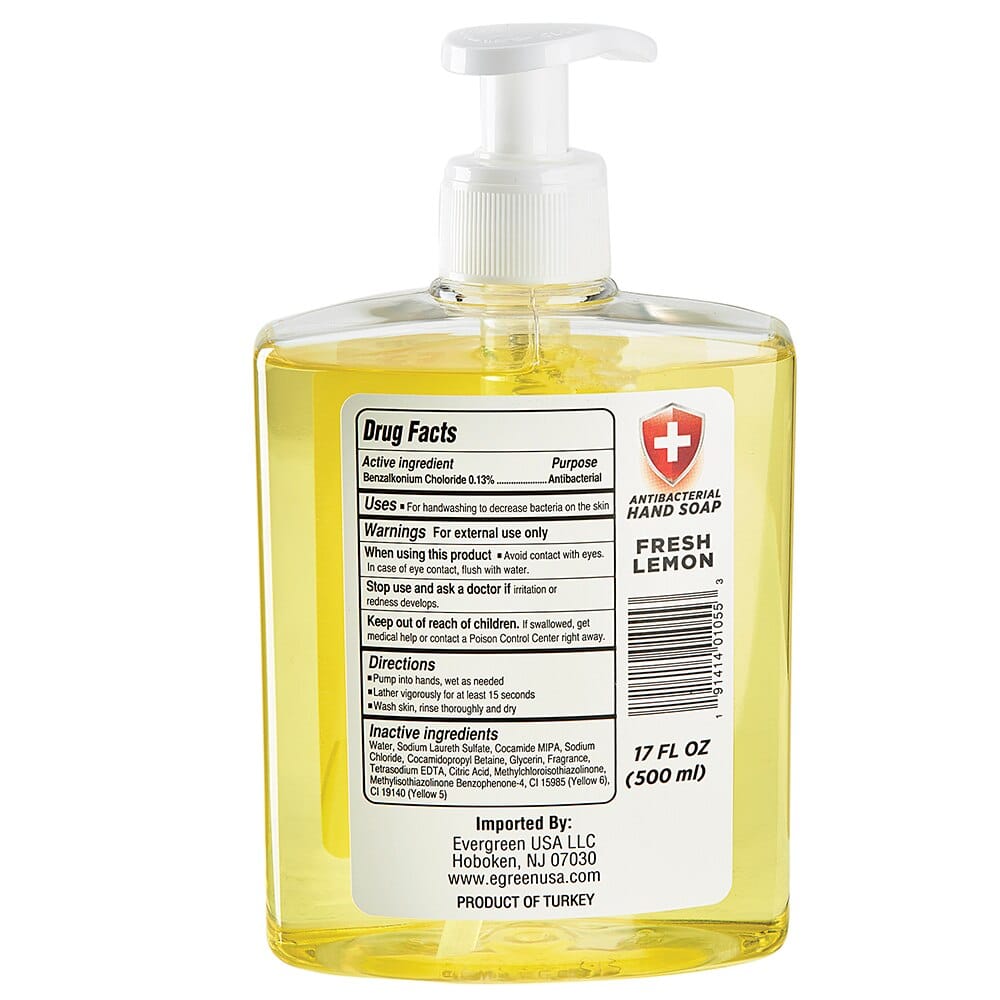 Evergreen Fresh Lemon Antibacterial Hand Soap, 17 oz