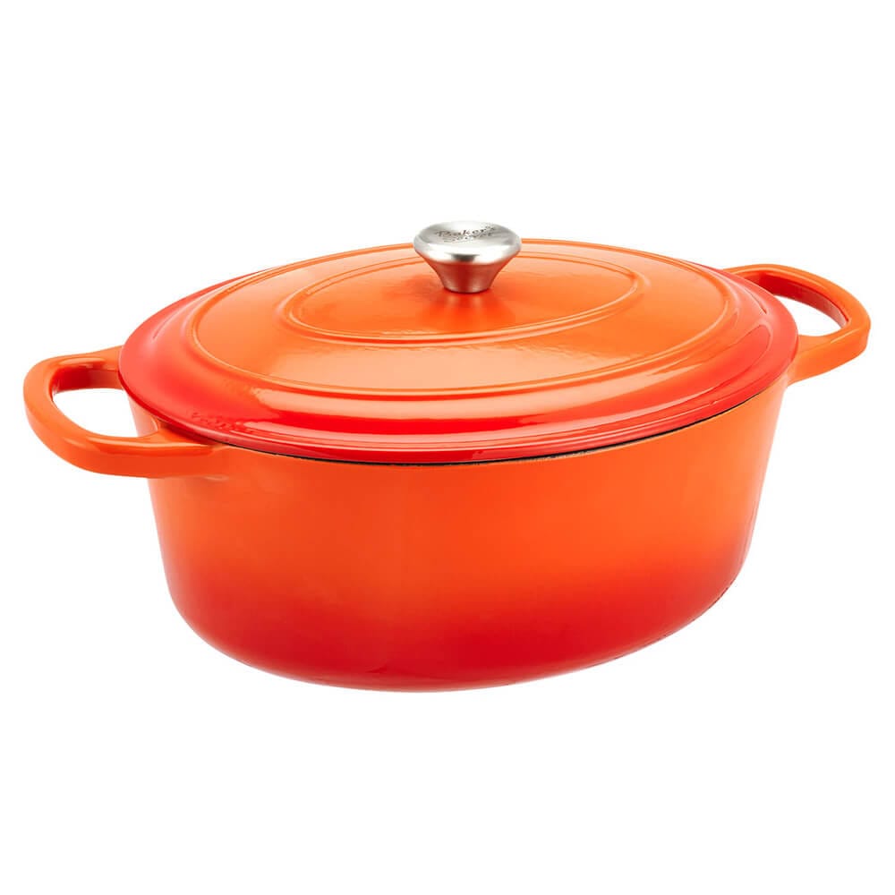 Baker's Secret 6.75 qt Oval Enameled Cast Iron Dutch Oven