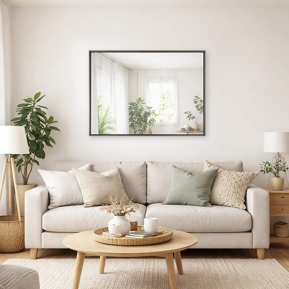 Hamilton Hills Contemporary Floating Wenge Mirror, Black, 30" x 40"