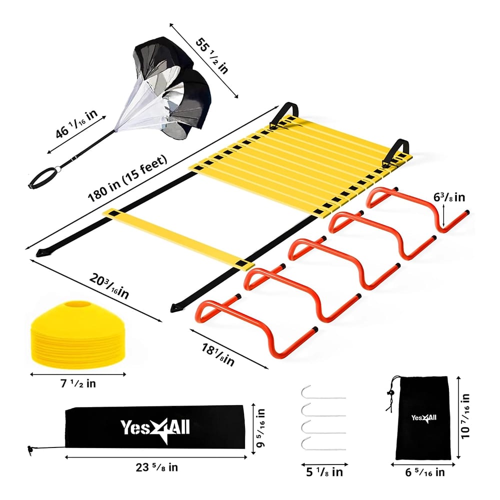Yes4All Ultimate Agility Ladder Speed Training Equipment Set
