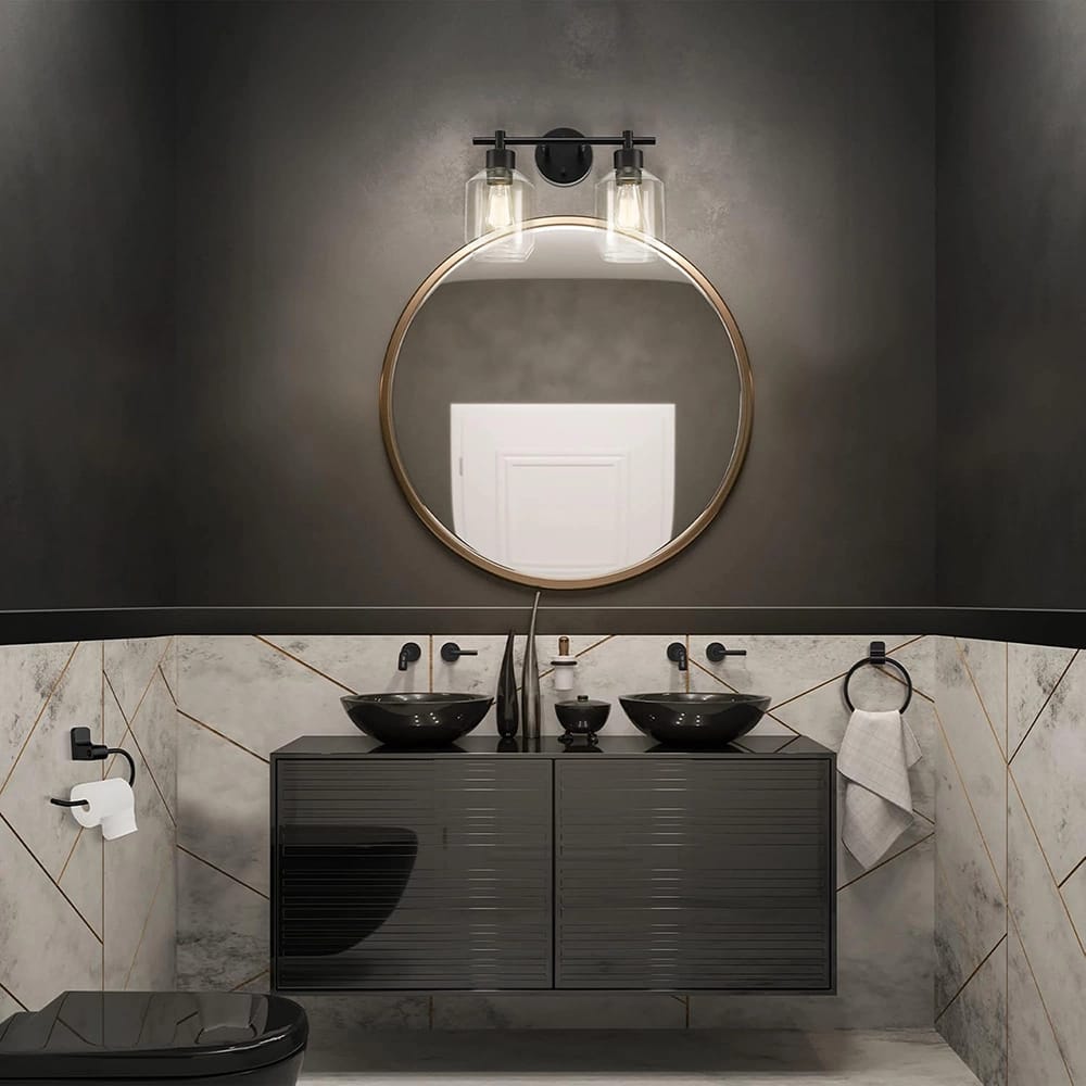 Globe Electric 3-Piece Bathroom Light Set, Black