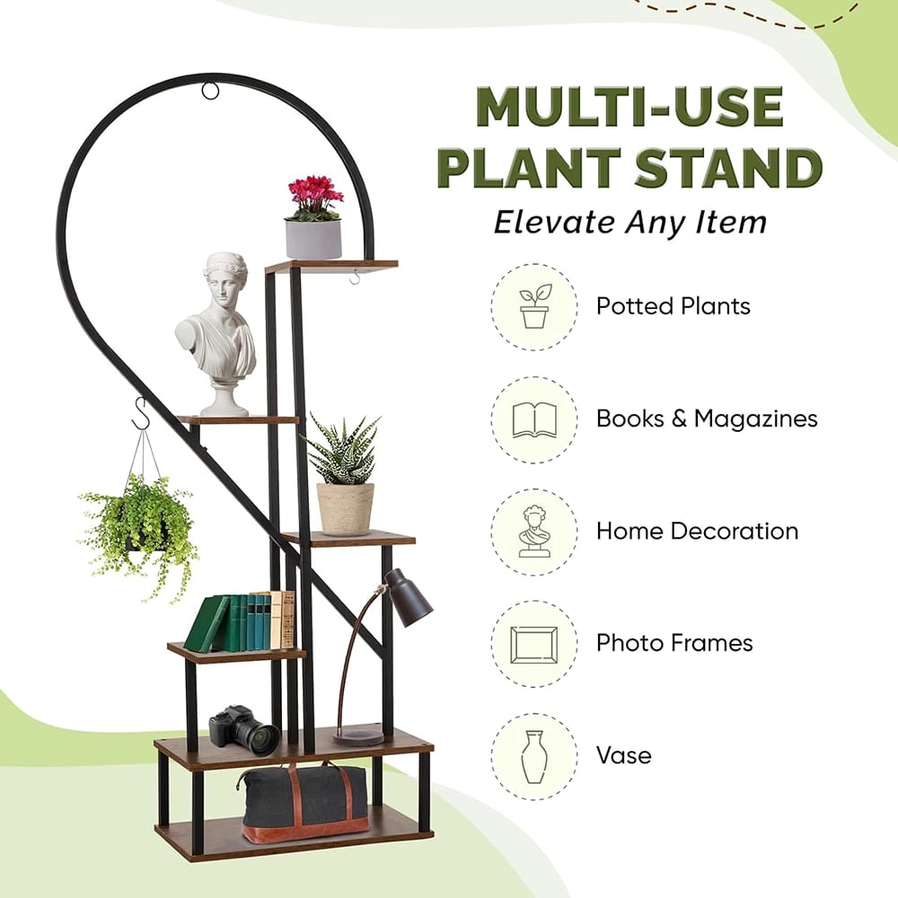 Idzo Heart Shaped Metal Plant Stand