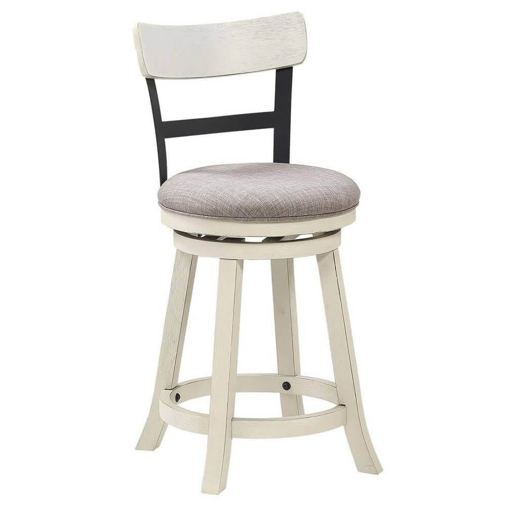 Home 2 Office Riverside 29" High Back Swivel Bar Stool, White