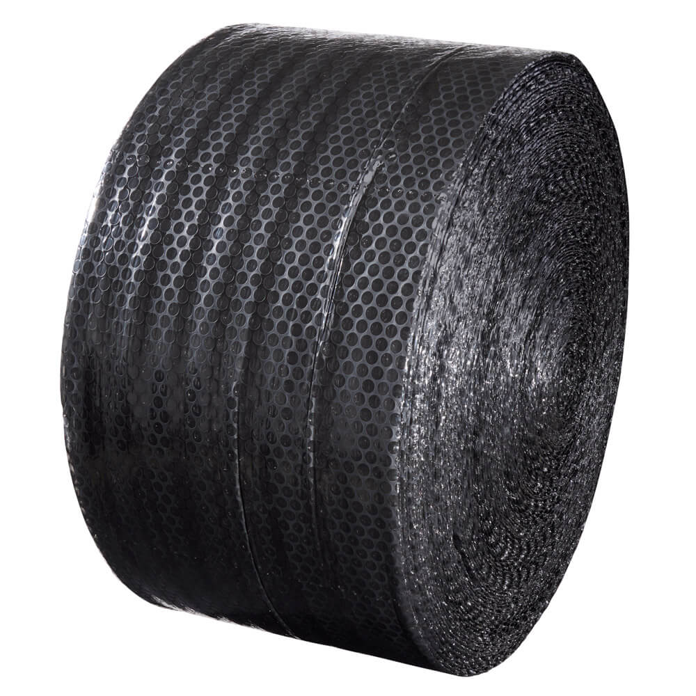 12" x 250' Perforated Bubble Cushion, Black
