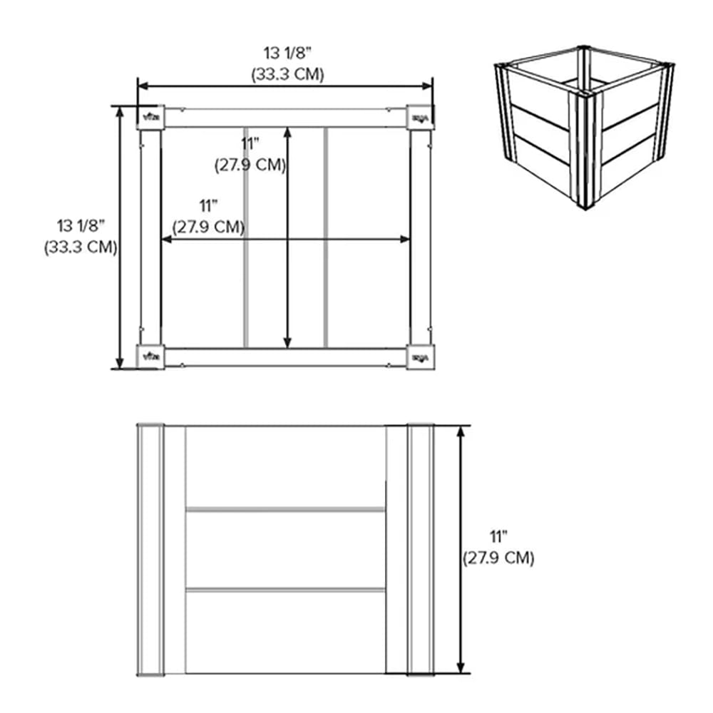 Vita Urbana 12" Cube Planter, Slate