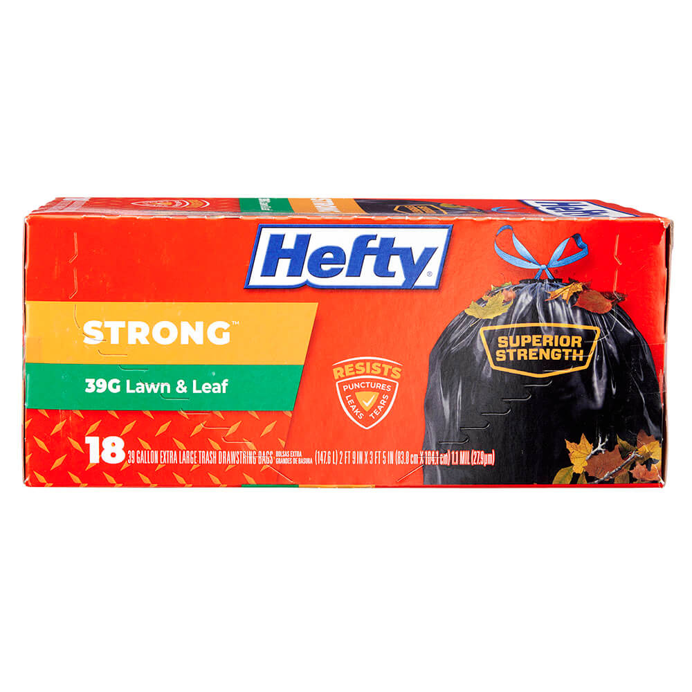 Hefty Strong Lawn & Leaf 39 Gallon Trash Bags, 18 Count