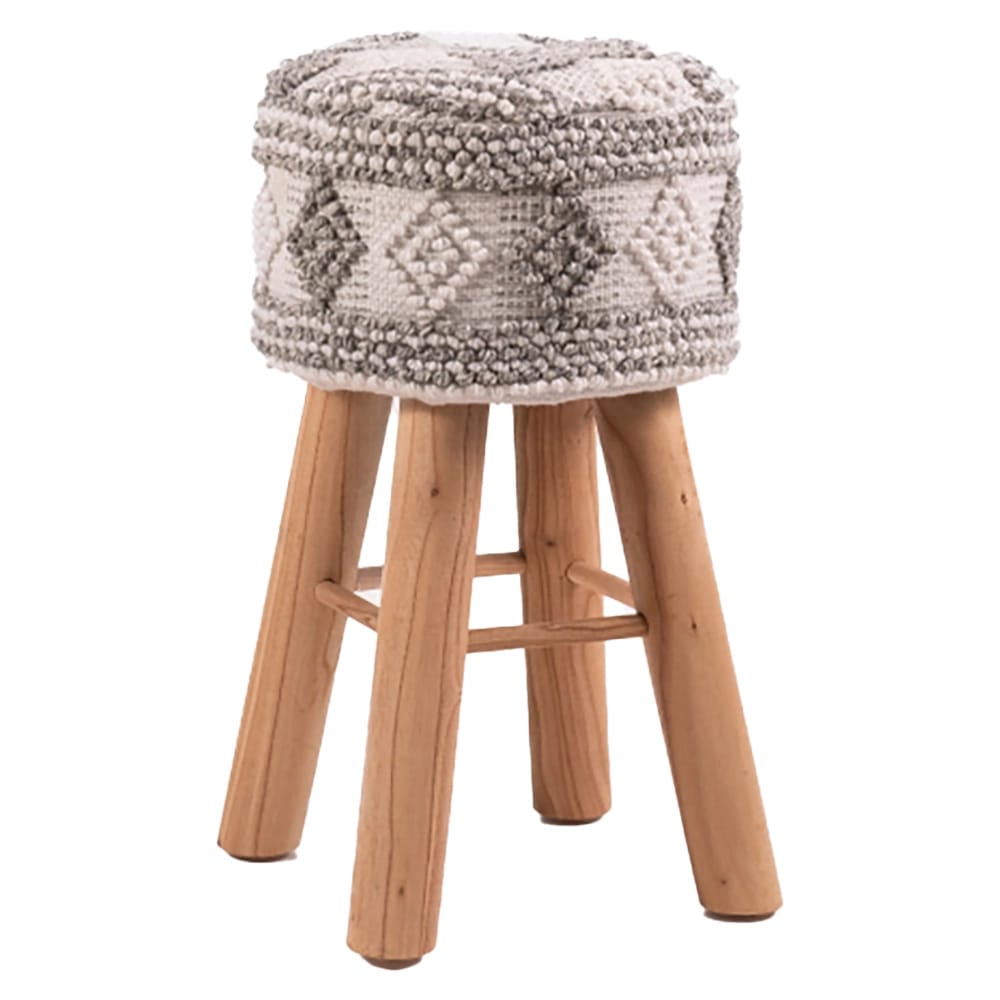 Albany Living 29" Upholstered Patterned Stool, Cream