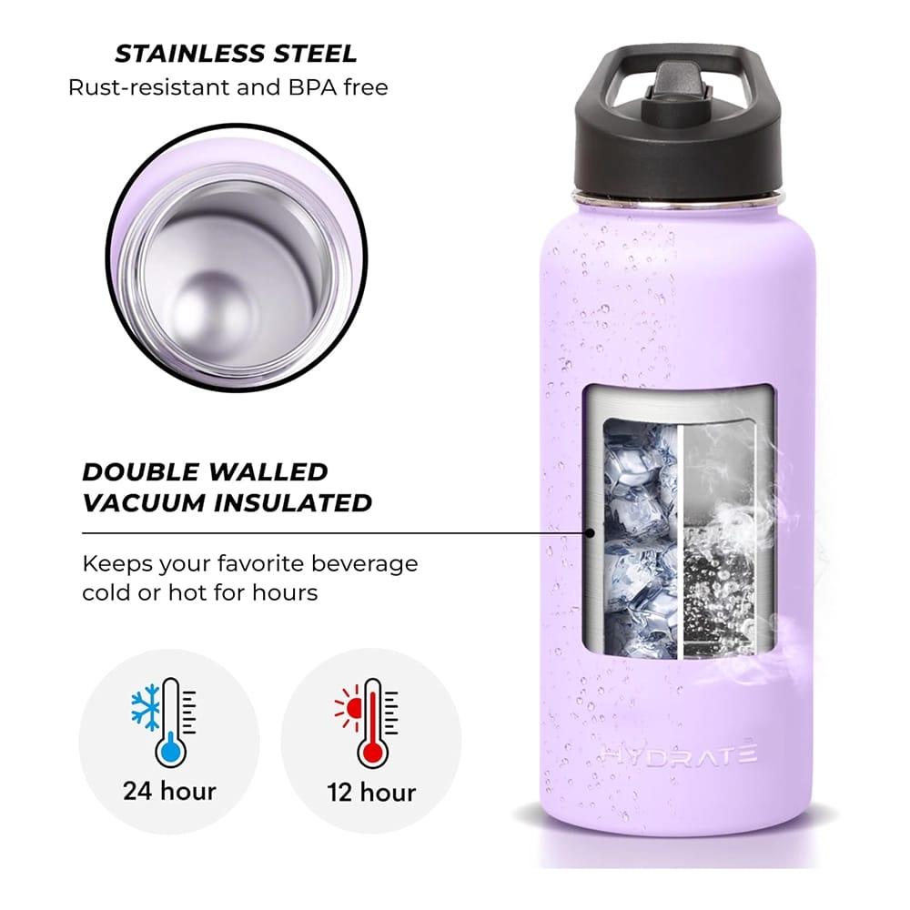 HYDRATE 32 oz Water Bottle, Cherry Blossom