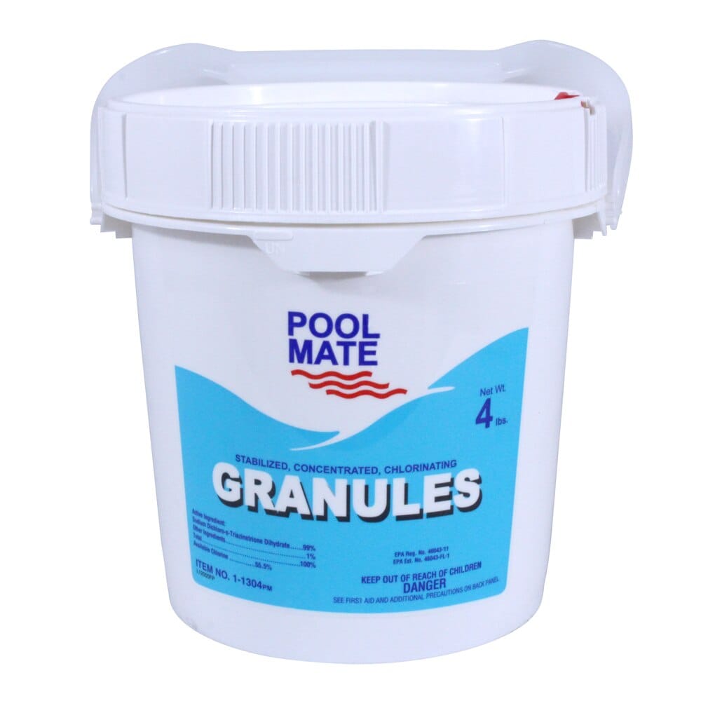 Pool Mate Stabilized, Concentrated, Chlorinating Granules. 4 lbs