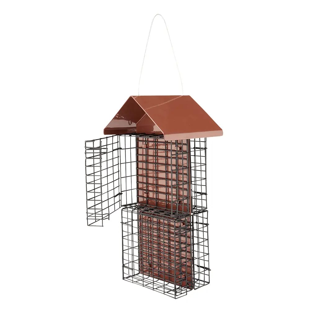 4 Suet Cake Bird Feeder, Bronze
