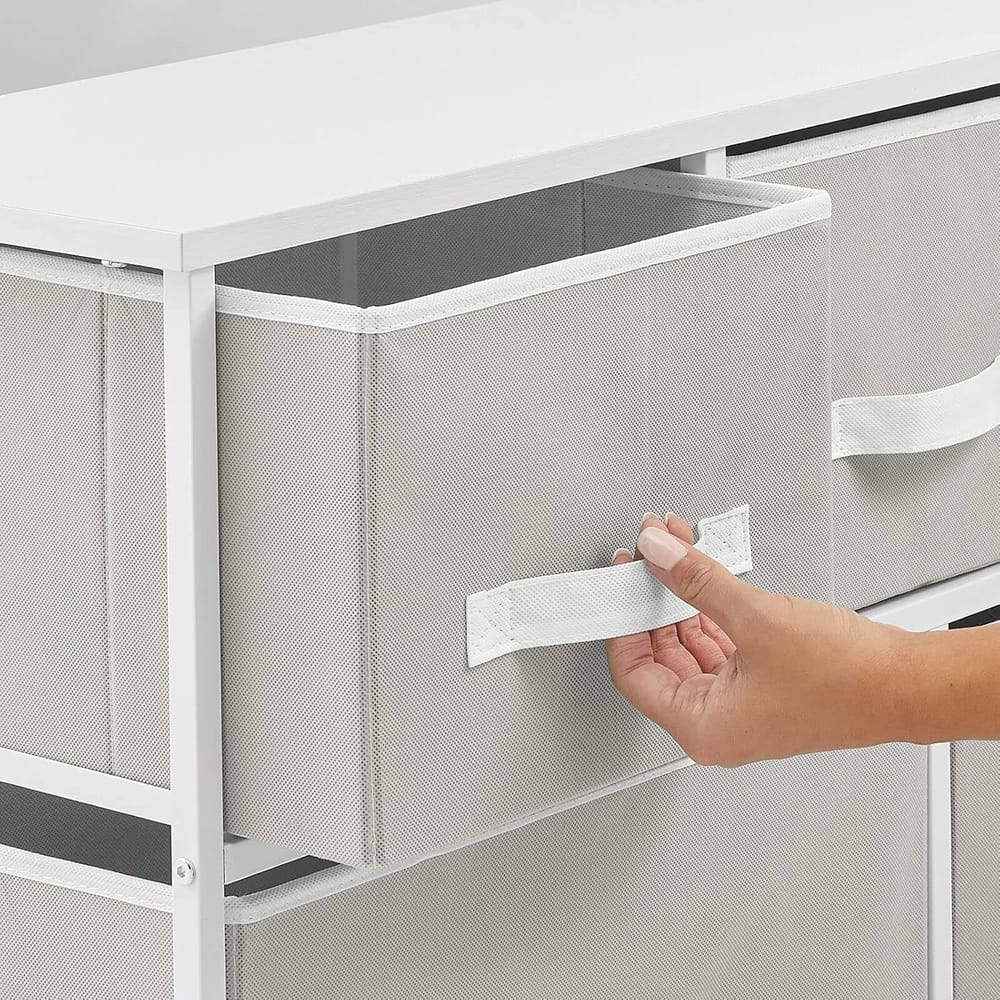 mDesign 5-Drawer Storage Unit, Light Gray/White