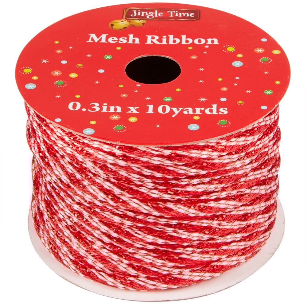 Jingle Time Mesh Christmas Ribbon, 10 yds