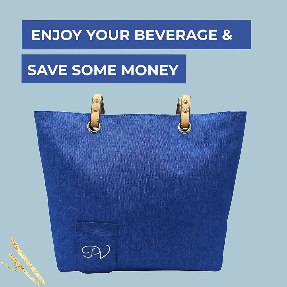 PortoVino Canvas Wine Purse, Royal Blue