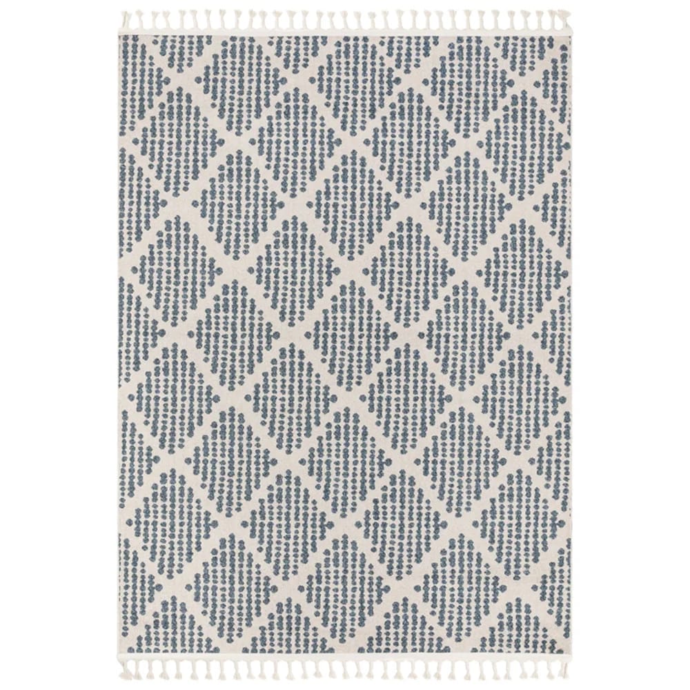 Well Woven 7'10" x 10'6" Loop-De-Loop Arbor Moroccan Trellis Kilim Style Area Rug, Light Blue/Ivory