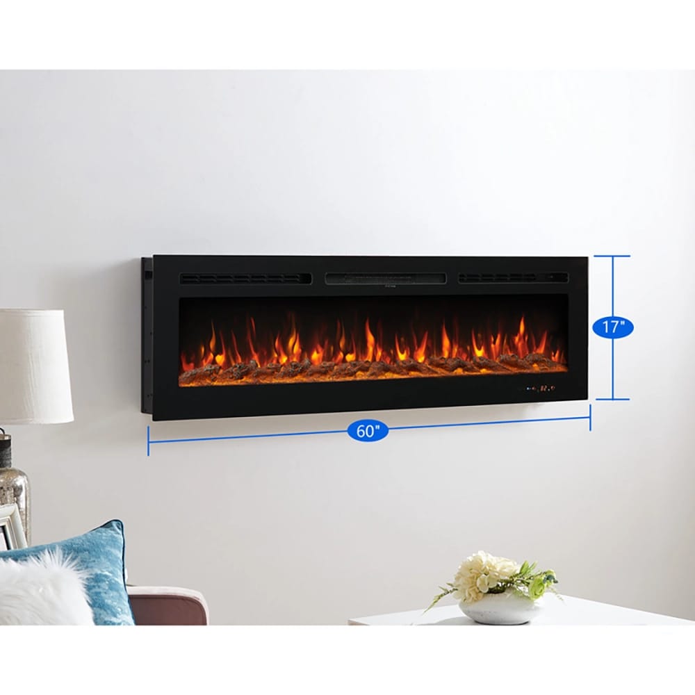 Naomi Home Kimball 60" Electric Fireplace, Black