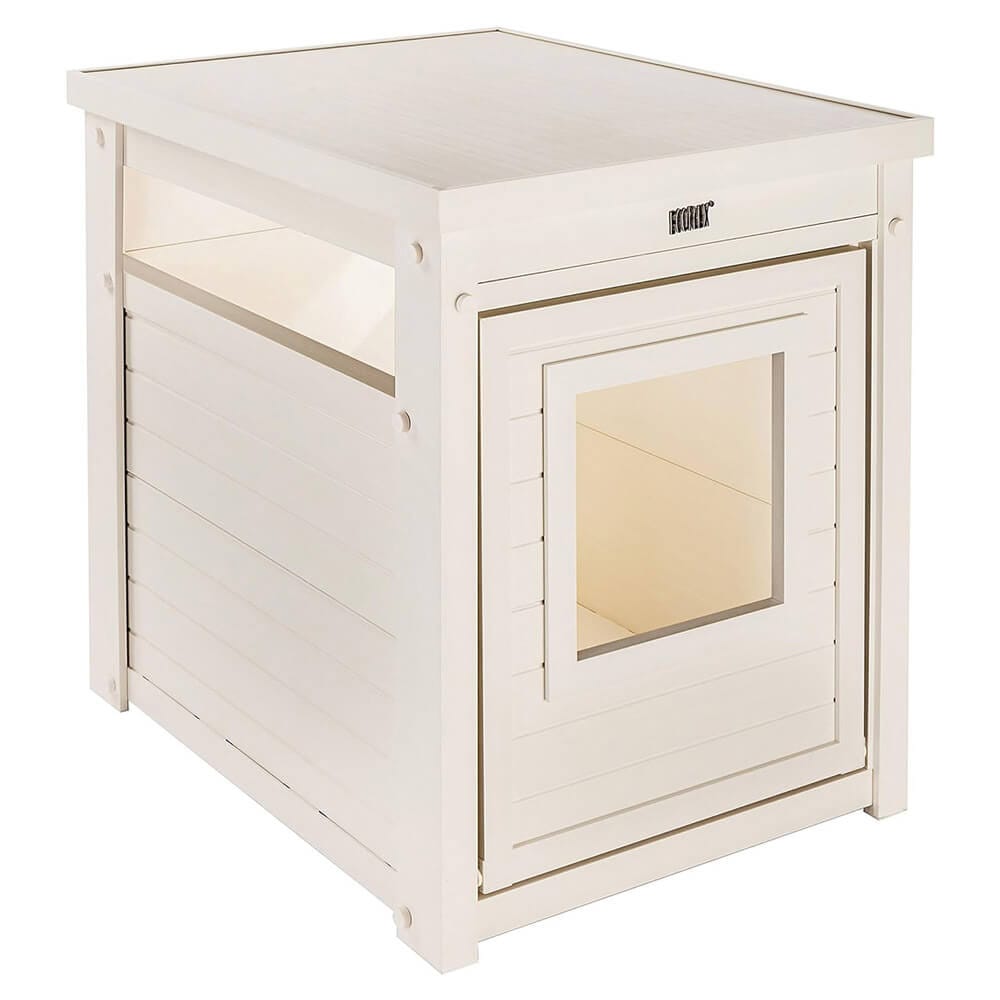 New Age Pet ECOFLEX Standard Litter Box Cover End Table, Antique White