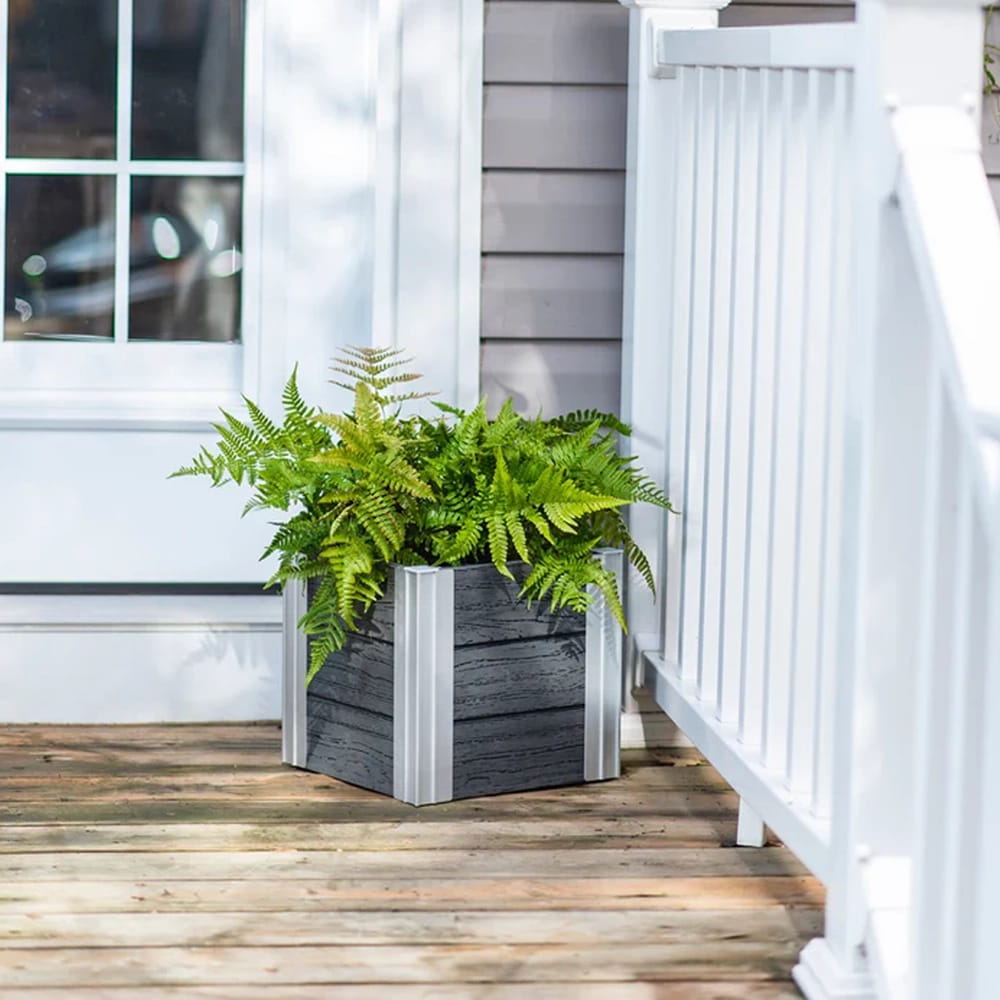 Vita Urbana 12" Cube Planter, Slate