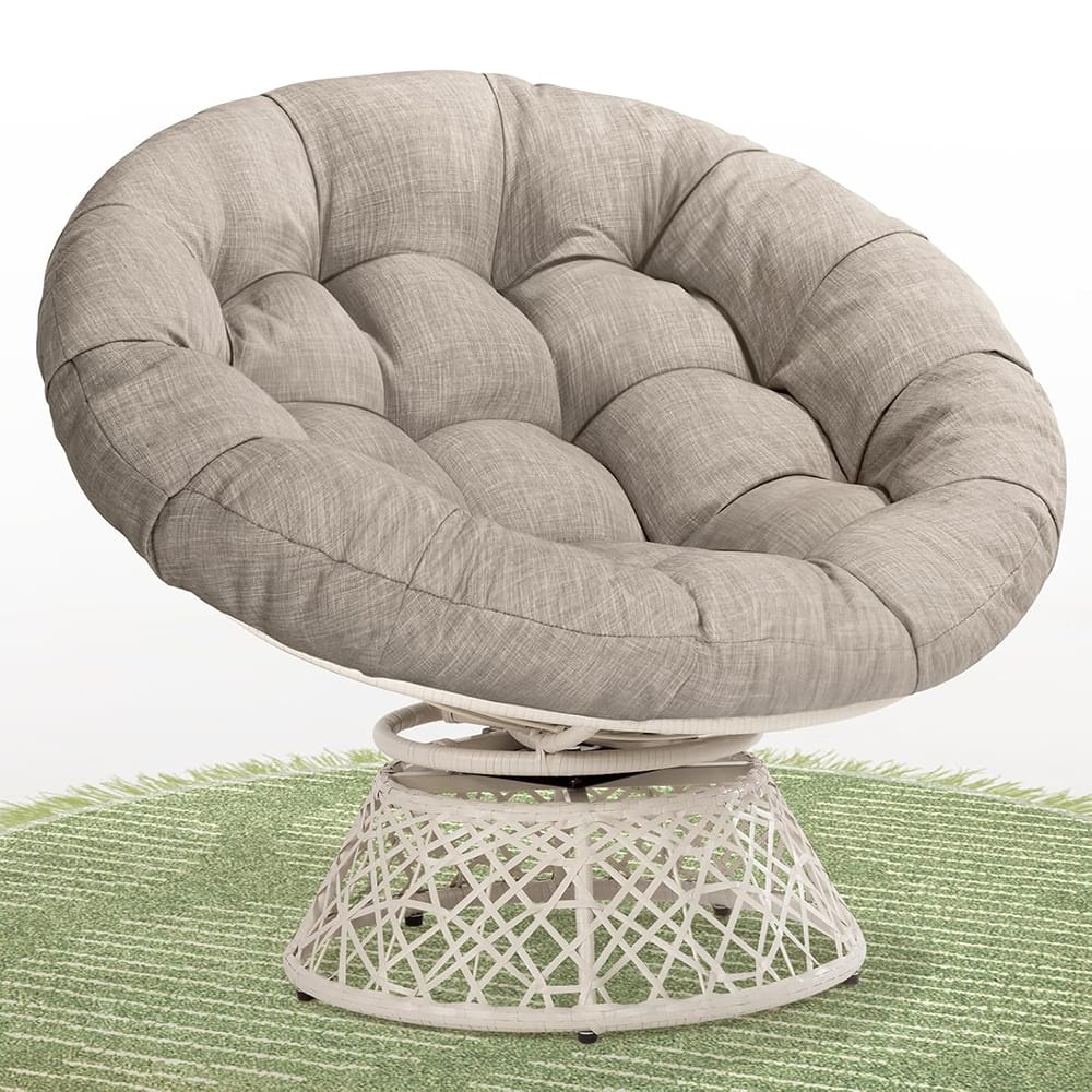 Bme Wicker Papasan Chair, Silver