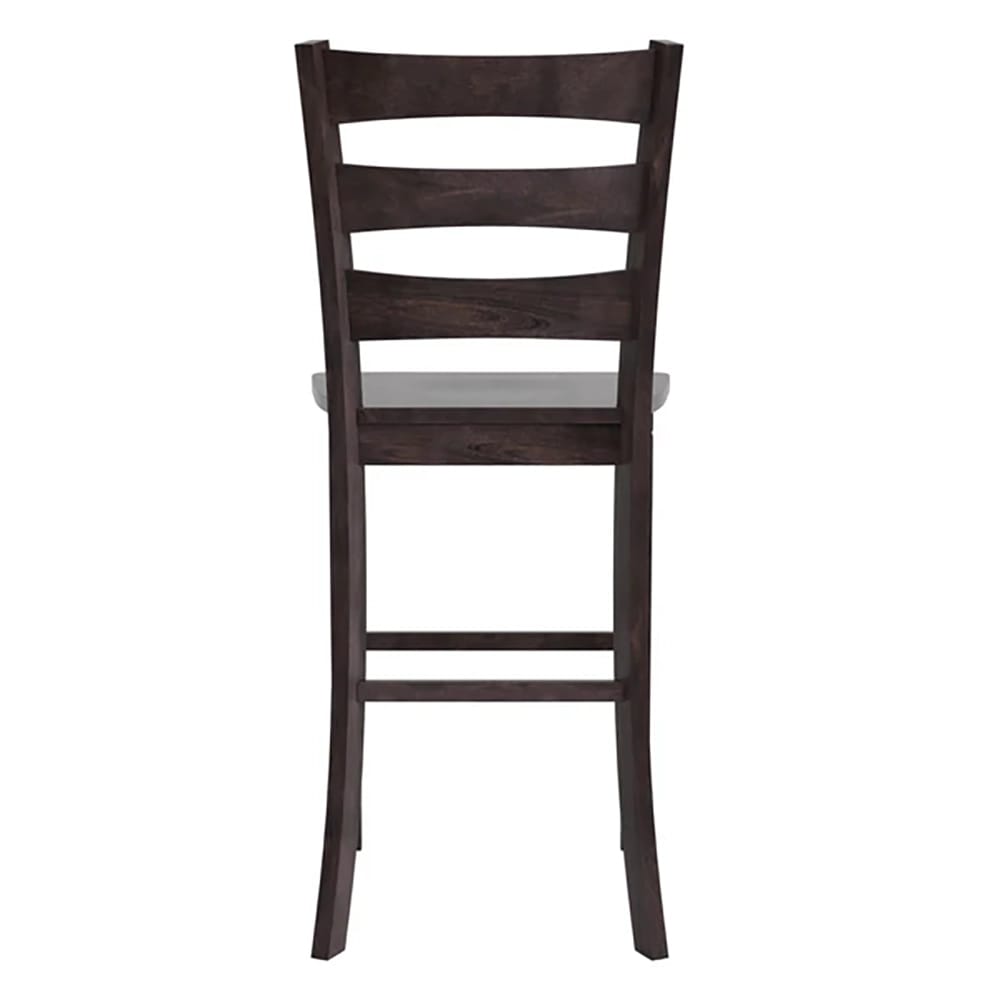 Commercial Grade Wooden Classic Ladderback Barstool, Set of 2, Gray