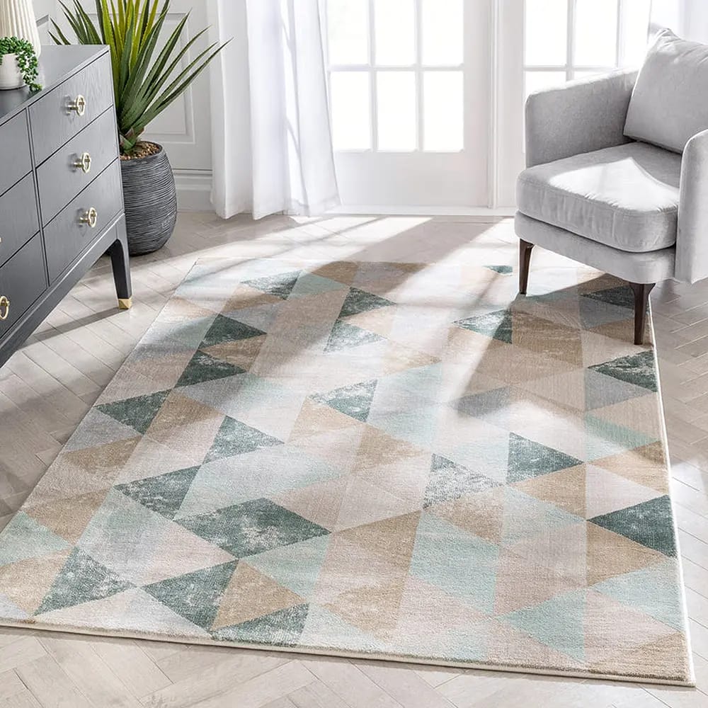 Well Woven Kensington Lancaster 3'11"x5'3" Vintage Modern Area Rug, Blue/Gray/Beige