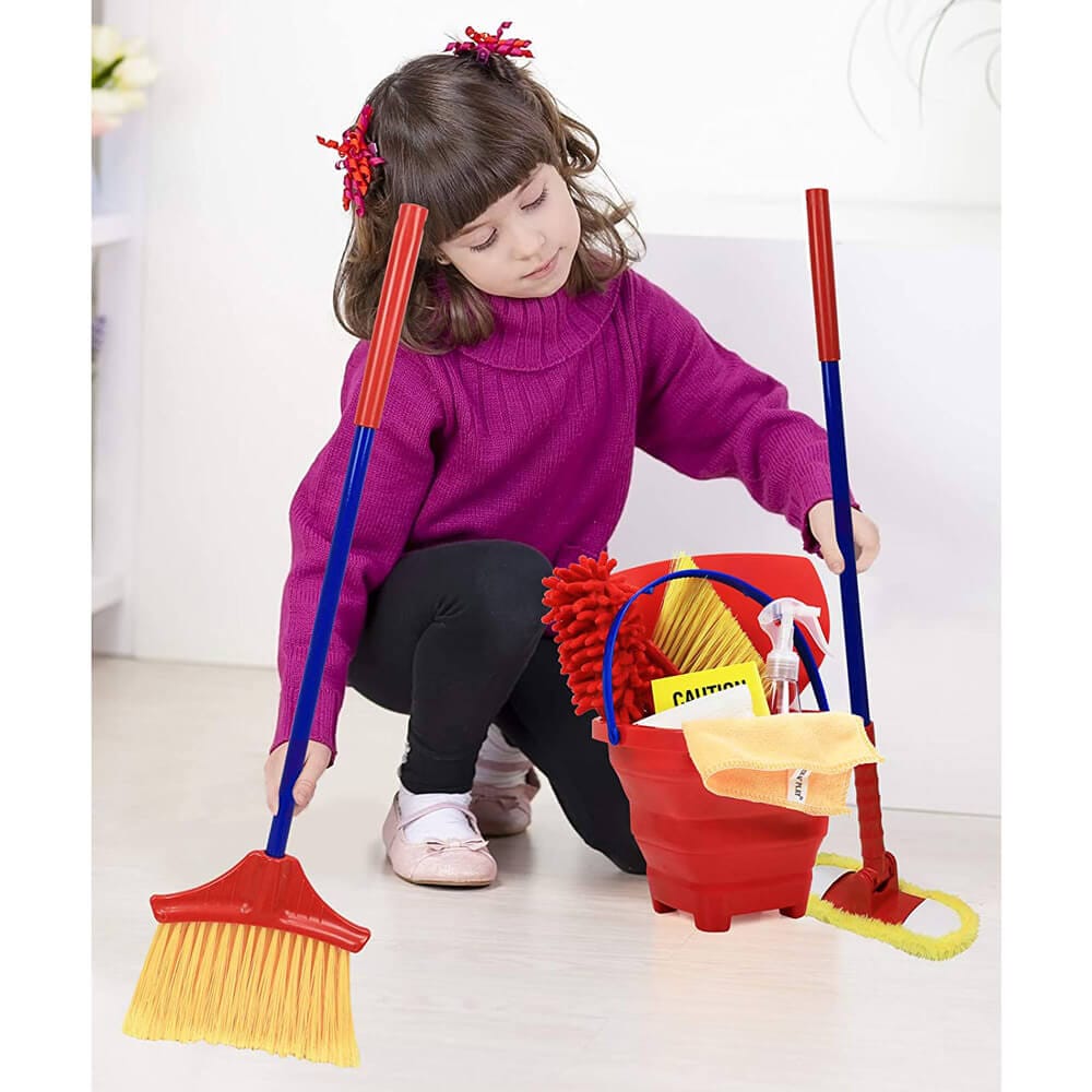 Click N' Play Pretend Play Housekeeping Cleaning Set for Kids