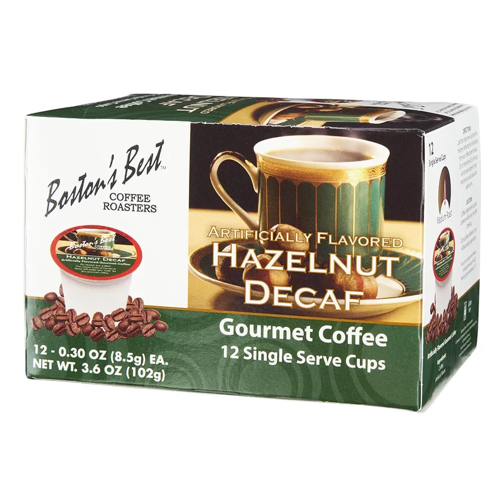Boston's Best Hazelnut Decaf Coffee Roasters, 12 ct