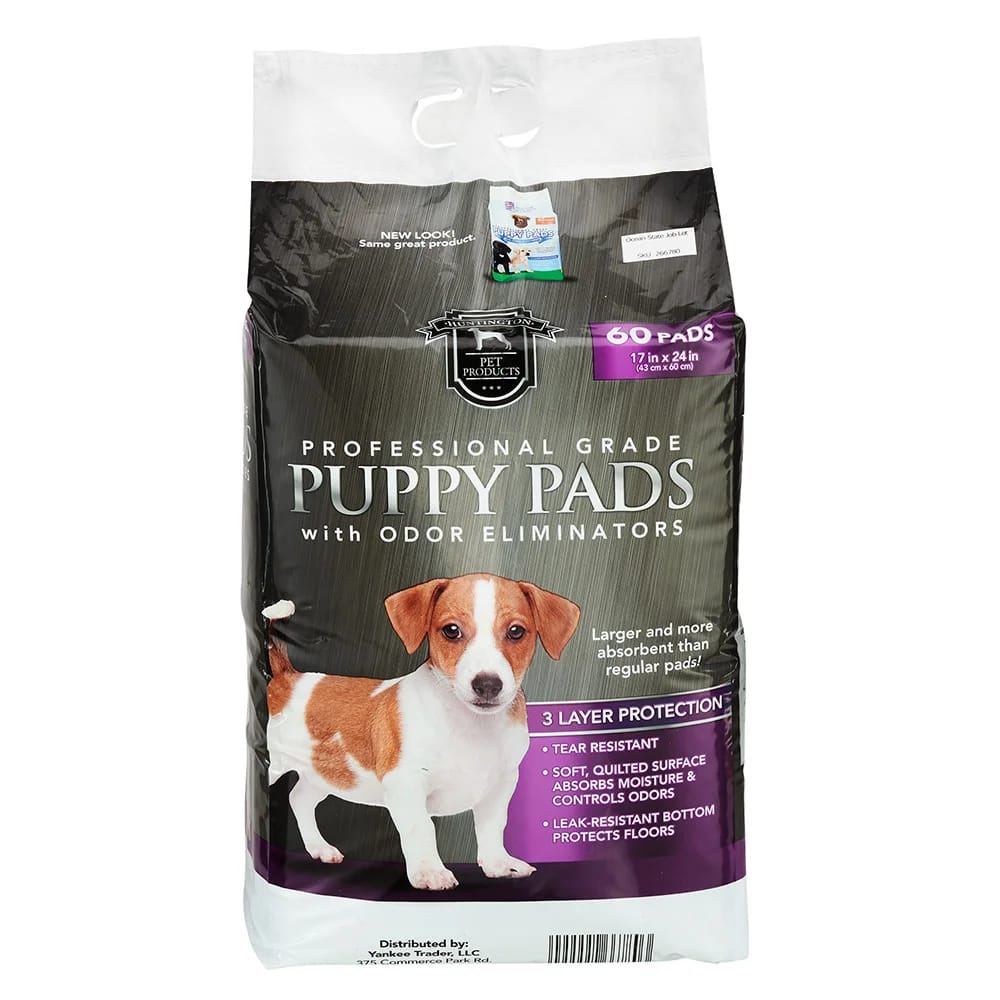 Huntington Pet Products Professional Grade 17"x24" Puppy Pads with Odor Eliminators, 60 Count