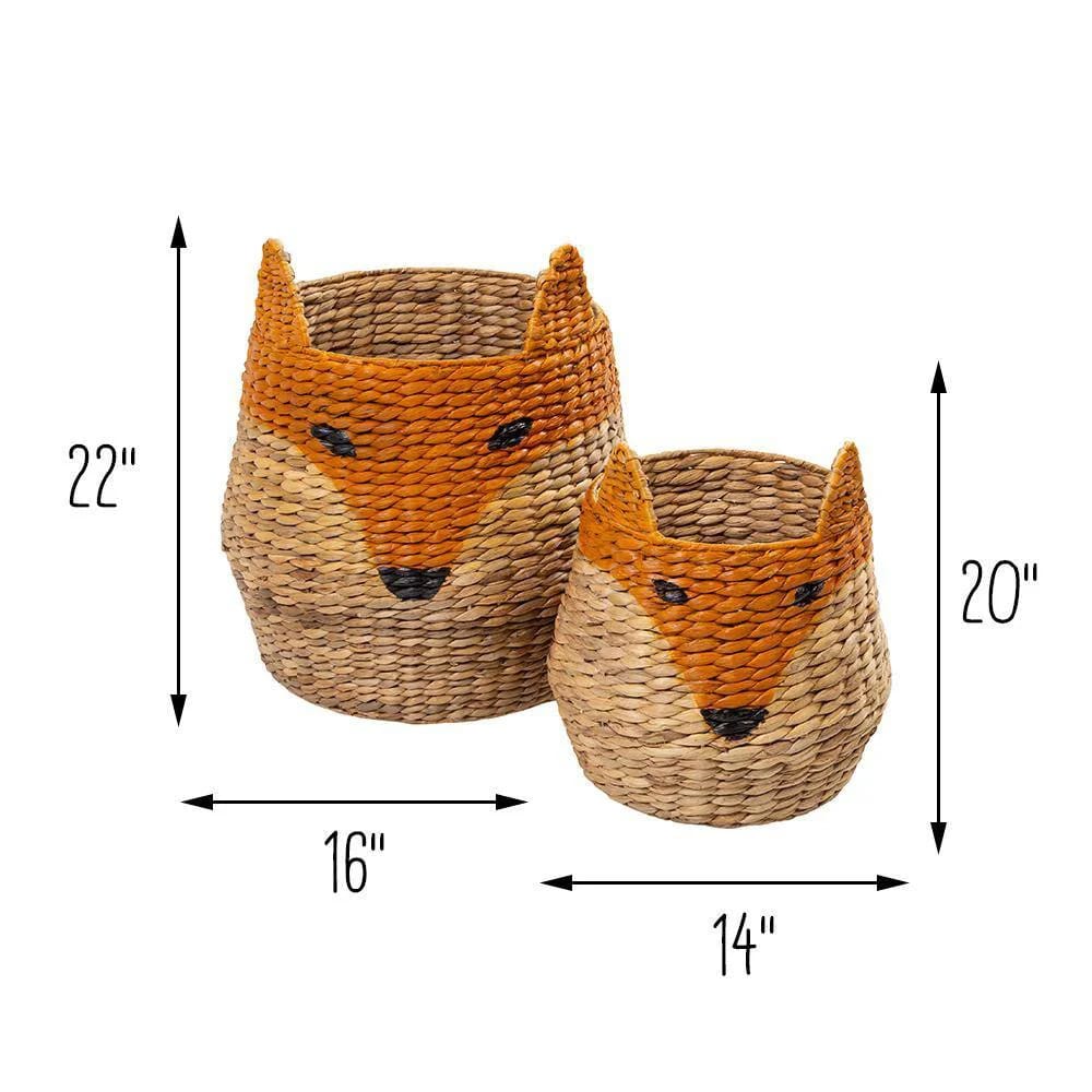 Honey-Can-Do Hyacinth Fox Face Storage Baskets, Set of 2