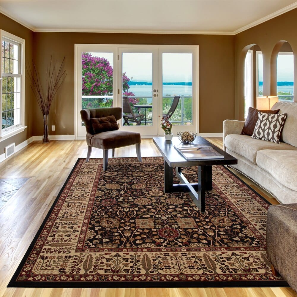 Persian Classics Area Rug, 9'3" x 12'10", Vase Black