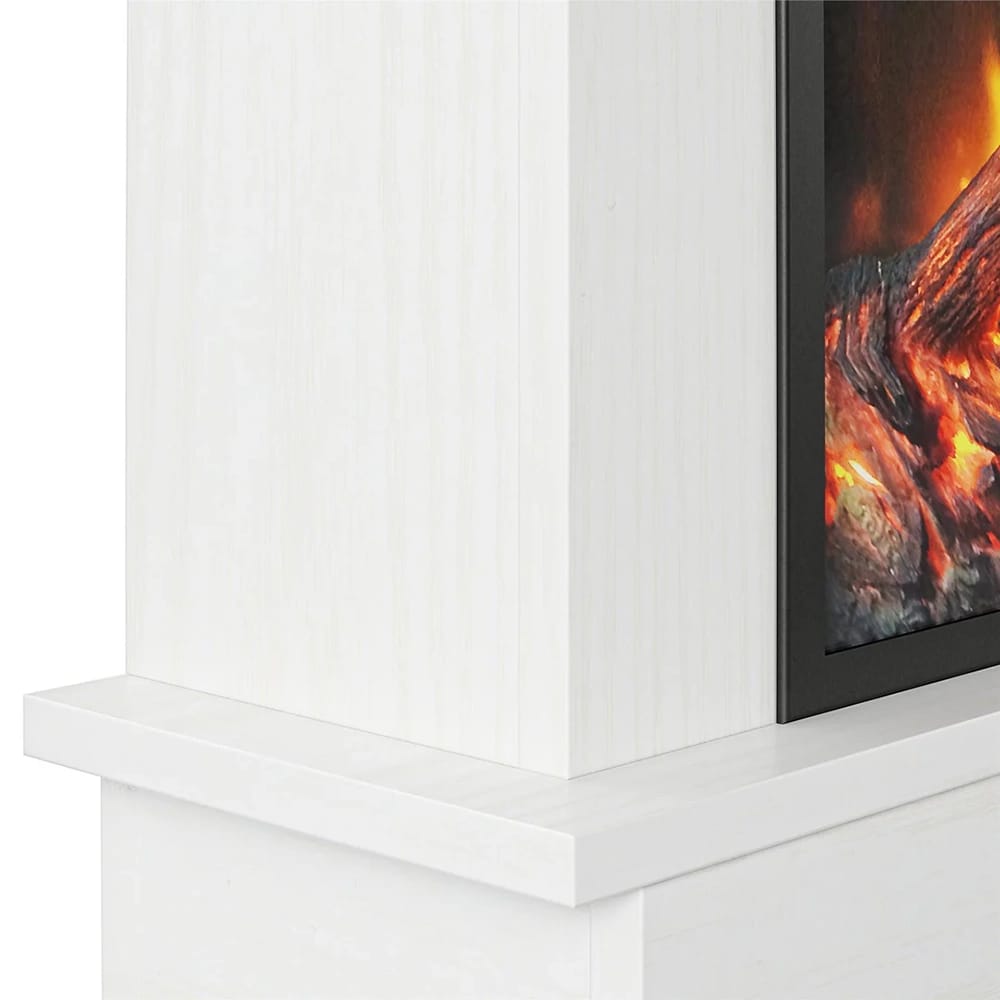 Ameriwood Home Ellsworth Electric Fireplace with Mantel, White