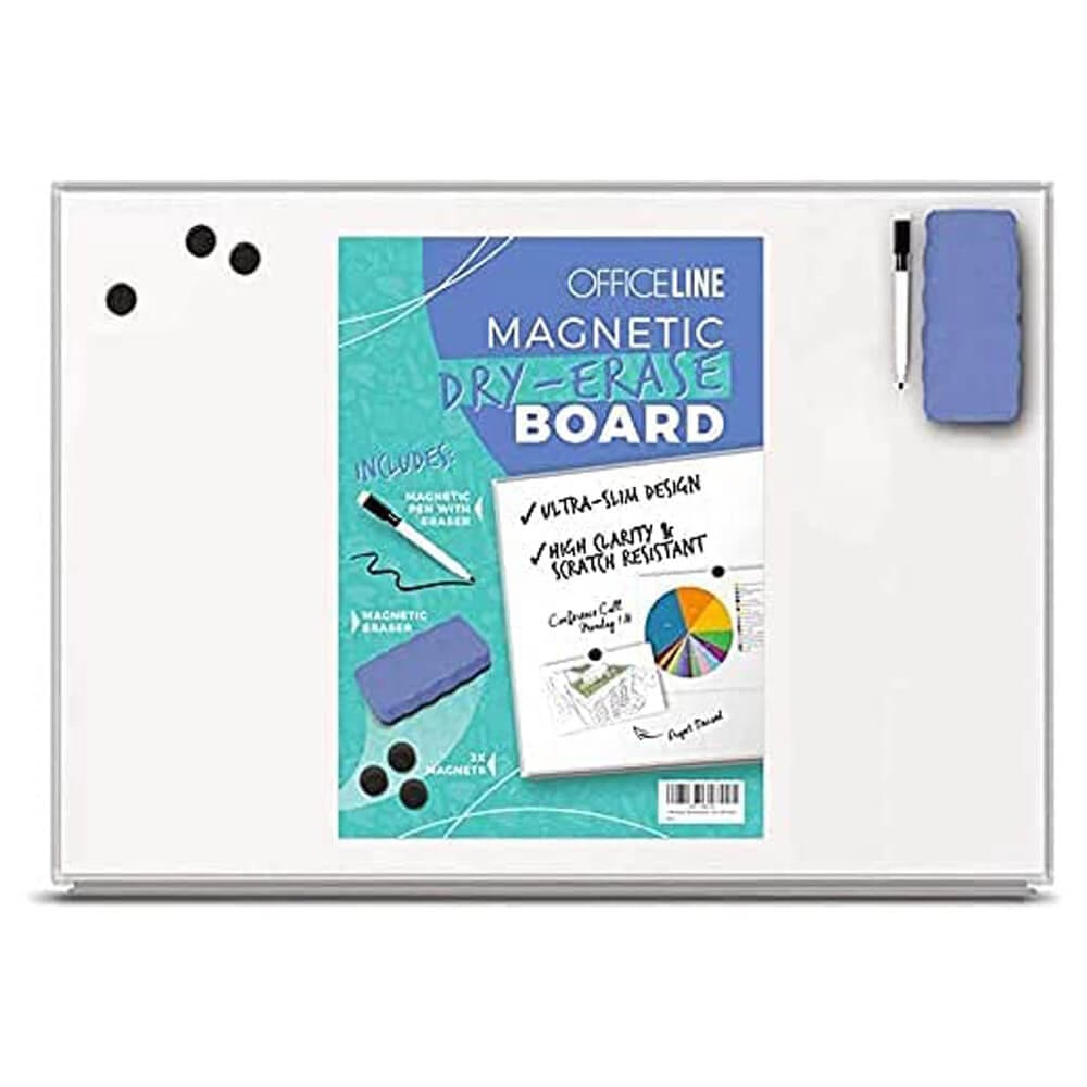 Officeline Ultra-Slim, Lightweight 24" x 36" Magnetic Dry Erase Whiteboard with Accessories