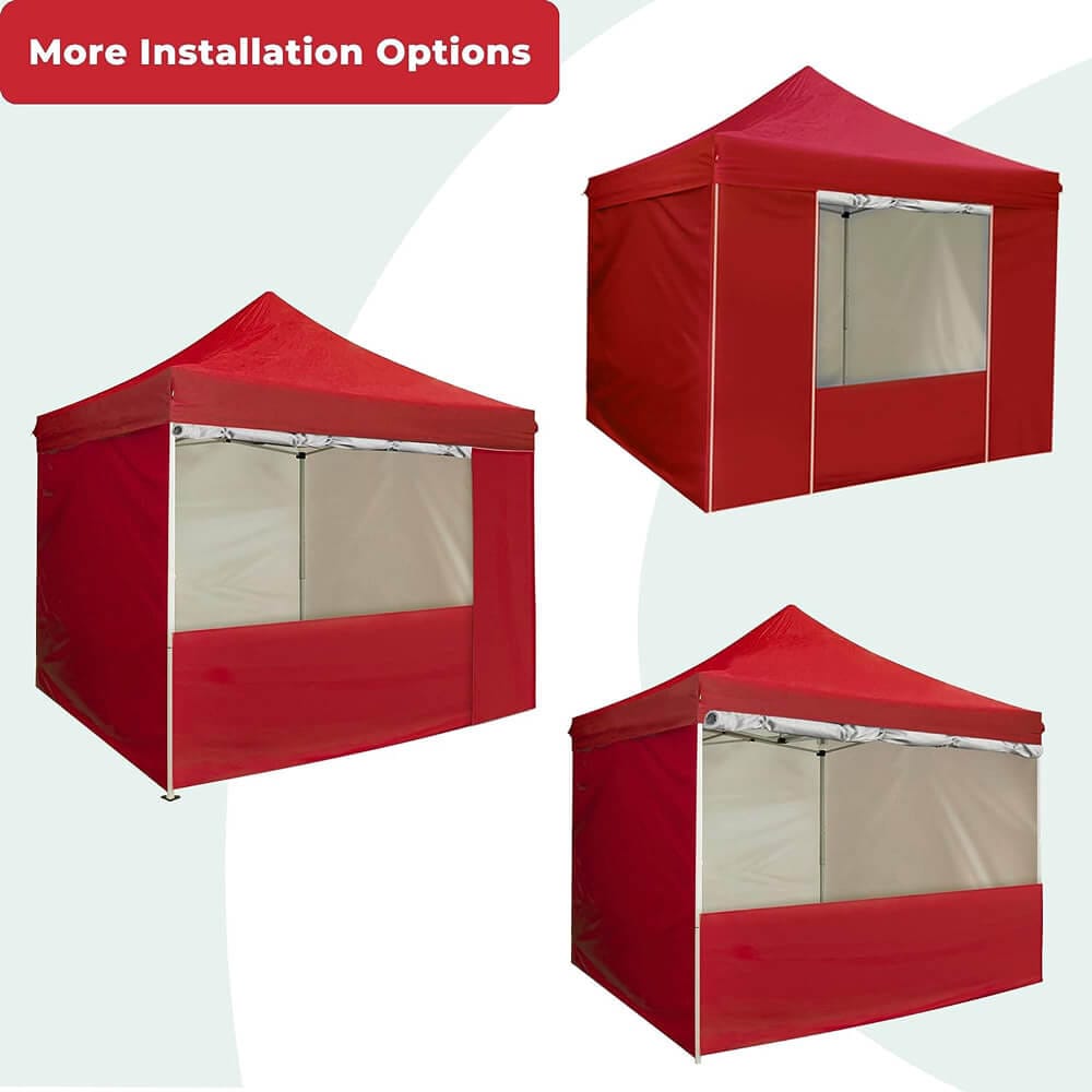 10' x 10' Pop-Up Canopy Tent with 5 Sidewalls, Red