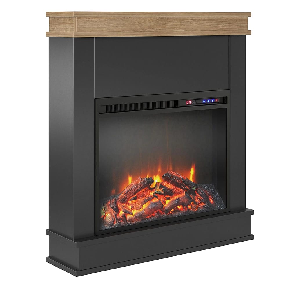 Ameriwood Home 30" Free Standing Electric Fireplace, Black