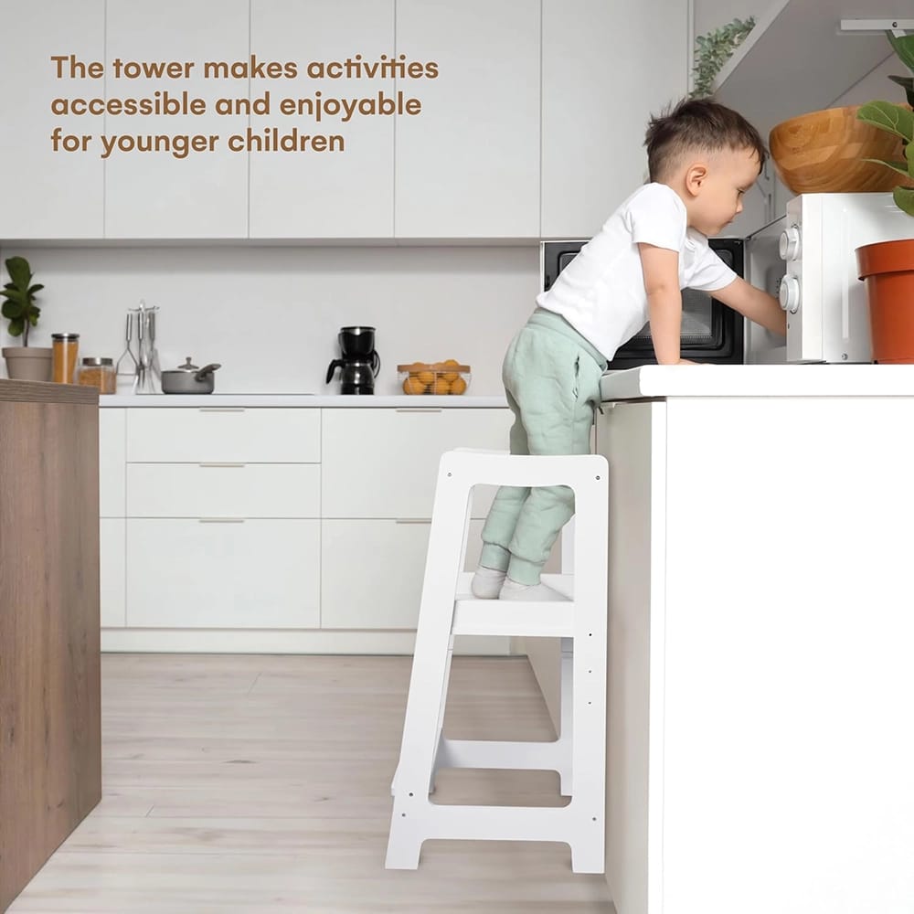 Childlike Behavior Montessori Stepping Stool, White