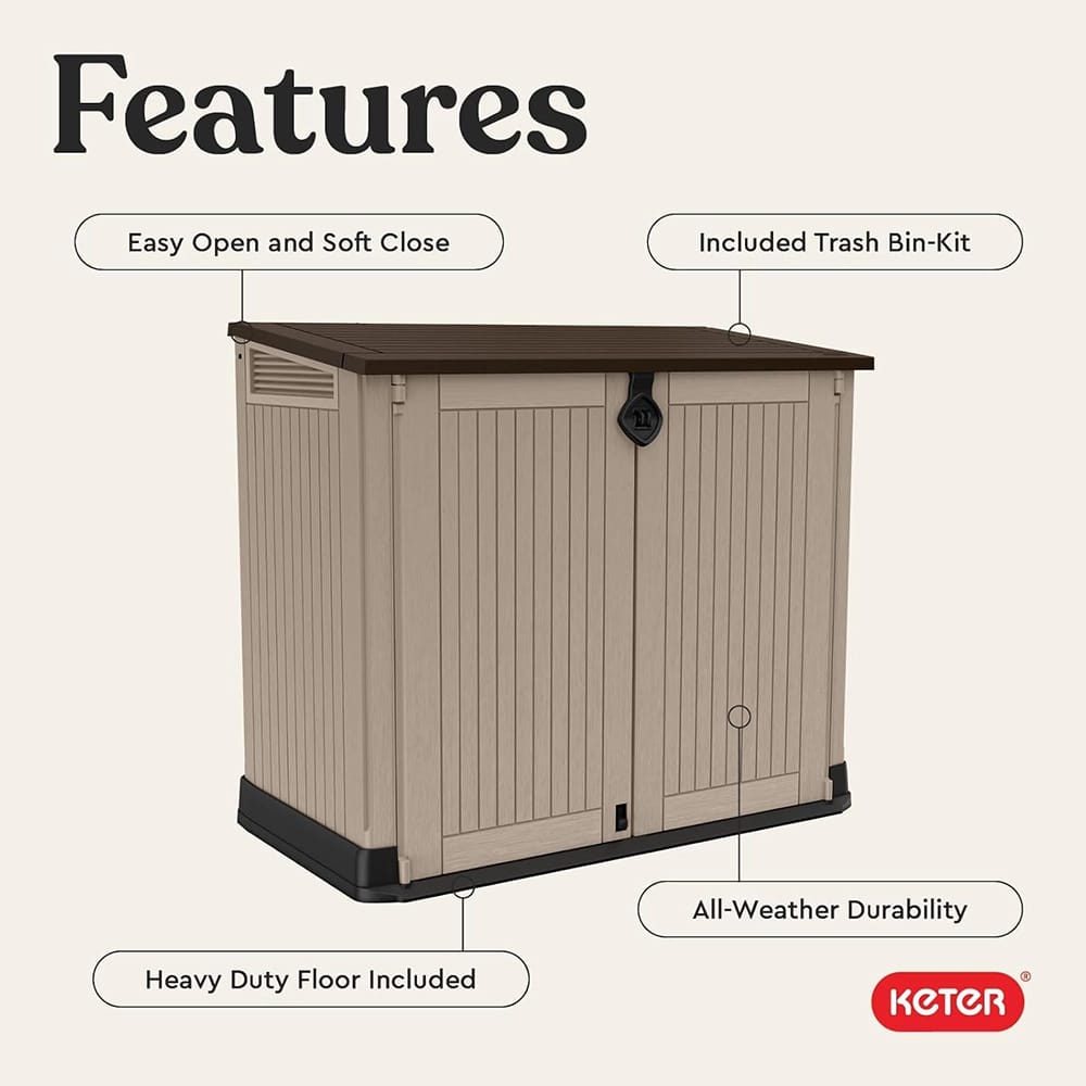 Keter Store-It-Out MIDI Outdoor Resin Storage Shed, Beige