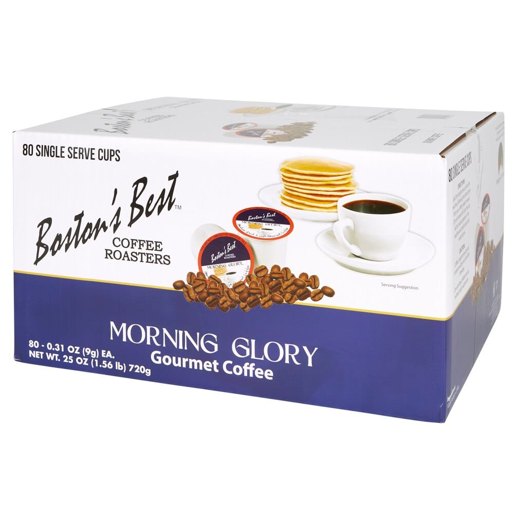 Boston's Best Medium Dark Roast Morning Glory Gourmet Coffee Cups, 80 Count